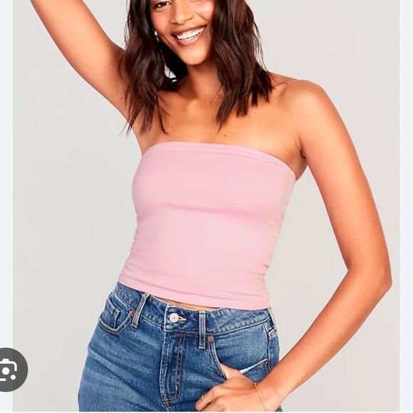 Old navy women’s tube top baby pink nwt 4x shelf bra plus size summer - Picture 1 of 3